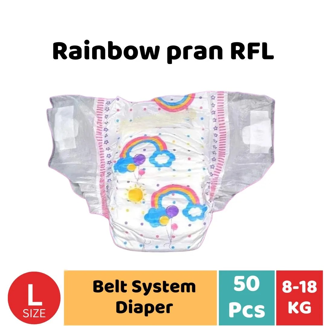 Rainbow Belt System Diaper. (50 pcs) _ L size